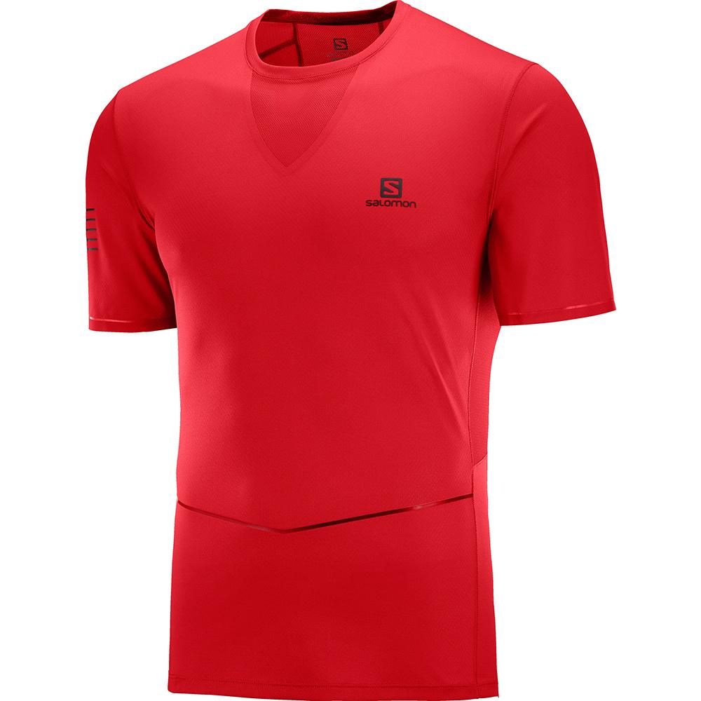 T-Shirts Salomon Homme Rouge - Salomon SENSE ULTRA M - France (4671-FIWPM)